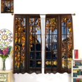 thumbnail image 2 of Autumn Scenery Curtains, Maple Leaves Fallen Leaves Forest Snow Mountain Window Treatments for Bedroom Kitchen Living Room Drapes 2 Panels Rod Pocket 84x84 Inch, 2 of 5