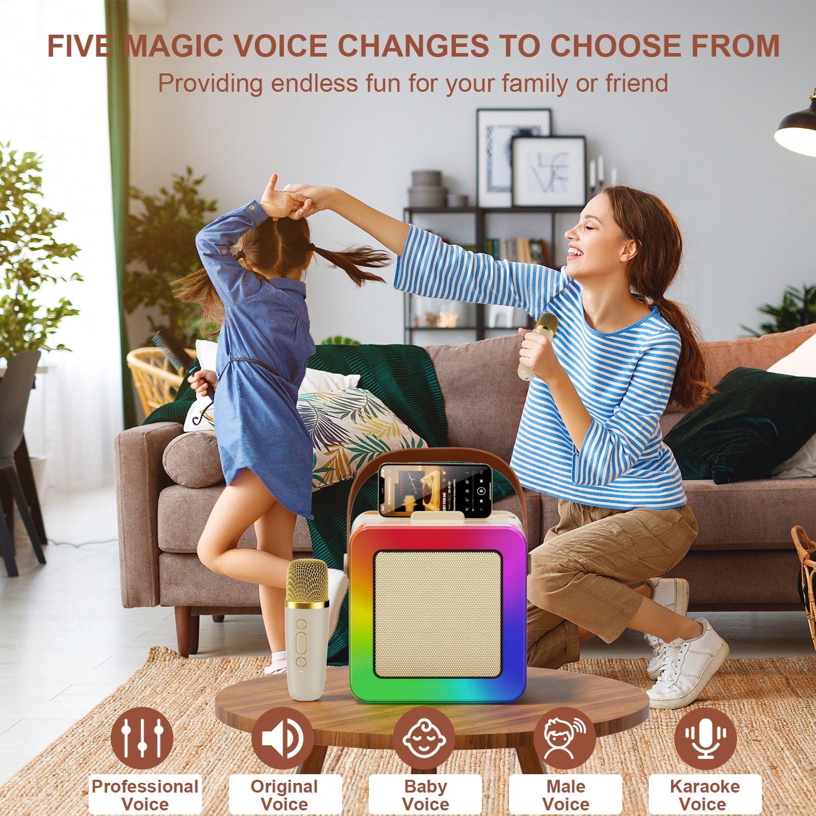 JYX Party Bluetooth Speaker with 2 Microphones, Stereo party speaker bluetooth for Outdoor