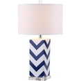 thumbnail image 5 of SAFAVIEH Chevron 27 in. Ceramic Table Lamp with Off-White Cotton Shade, Set of 2, 5 of 9