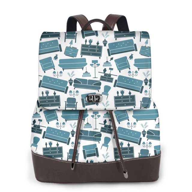 Disketp Modern Furniture Mochila de Cuero para Mujer, Bolso de Espalda Antirrobo con Estilo para Viaje, Trabajo y Uso Diario