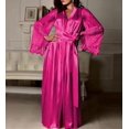 thumbnail image 1 of Pijama Sexy para mujer, de Color puro bata de baño, informal, cómoda, para el hogar, Navidad, diario, transpirable, manga larga, Otoño e Invierno, 1 of 4