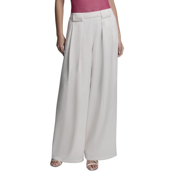 DKNY womens Pleated Wide Leg Pant, m, White
