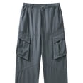 thumbnail image 5 of Blmnix Cargo Pants Men Travel Pants Cotton Pants Low Rise Baggy Pants Straight-Leg Gray Long Mens Pants Casual,M, 5 of 6