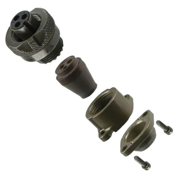 TDR8P8C Circular Connector Plug 3 Position, Female Sockets Solder Cup