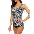 thumbnail image 2 of Charmo Retro Tankini Bath Suits Double Straps Tummy Control Two Piece Swimwear, 2 of 7