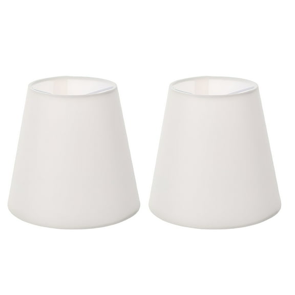 LAMIRO Clamped Bubble Fabric Lampshade Cloth Shades Accessory Small Burlap Antique Set of 2