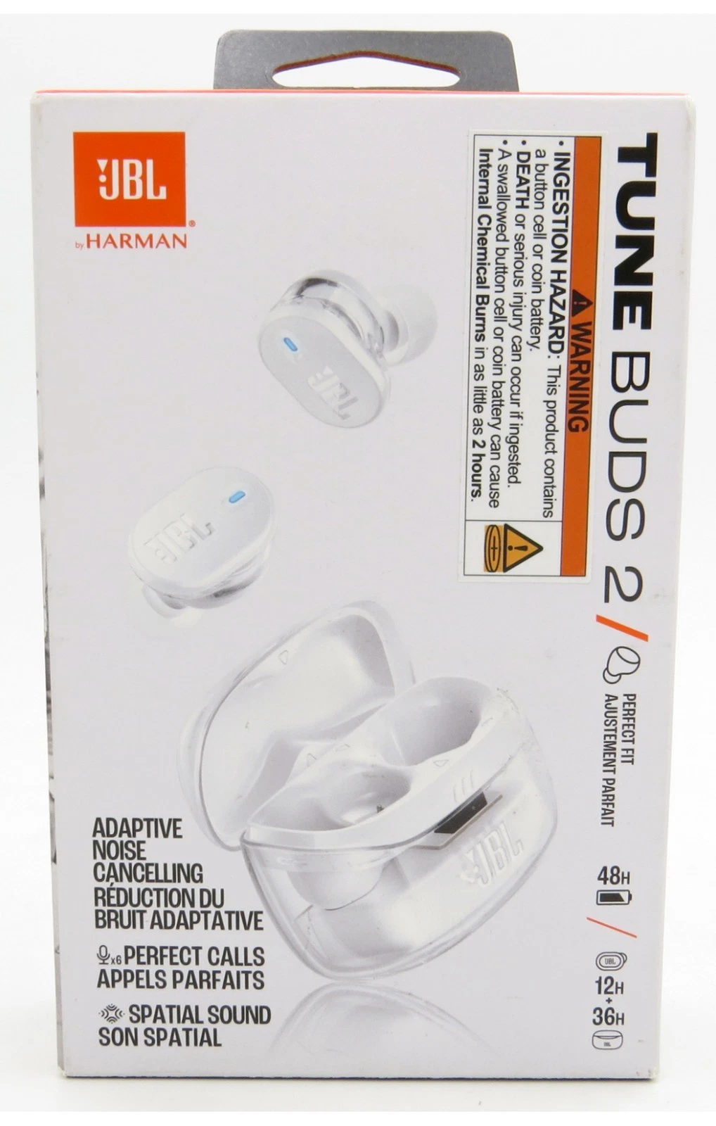 Restored JBL Tune Buds 2 True Wireless Bluetooth Noise Cancelling Earbuds Ghost Edition (Refurbished)