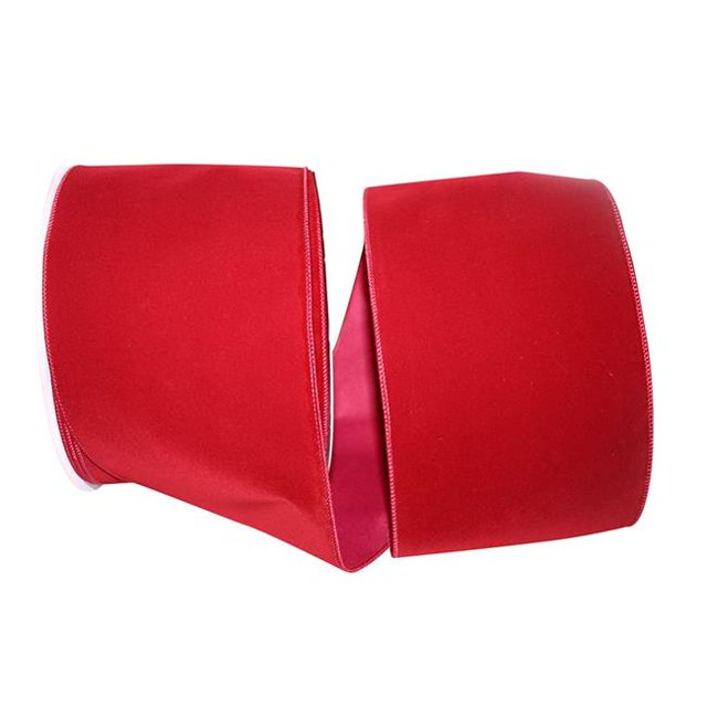 Reliant Ribbon 92270W-090-25K Value Velvet Wired Edge Ribbon - Burgundy - 6 in. x 50 yards