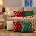 thumbnail image 5 of Sm:)e Green Pine Tree Velvet Christmas Throw Pillow Covers 12x20 Inch Set of 2, Gold Foil Print Luxury Decorative Cushion Covers for Sofa Home Decor, 5 of 8