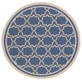 thumbnail image 3 of SAFAVIEH Courtyard Allison Geometric Bordered Indoor/Outdoor Area Rug, 5'3" x 5'3" Round, Blue/Beige, 3 of 10