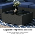 thumbnail image 5 of 7 Piece Patio Furniture Sets, Outdoor Sectional Patio Conversation Set Wicker Rattan Sofa Chair Set with Cushion and Glass Table, 5 of 7