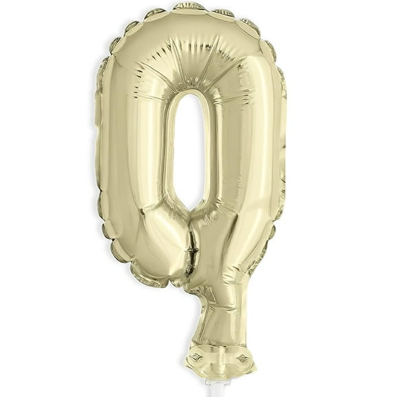 Unique 57260 Gold Foil Number 0 Party Balloon Cake Topper 1 ct 5"