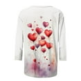 thumbnail image 5 of LSLJS T Shirts for Women Plus Size Crewneck 3/4 Sleeve Tops Cute Cozy Valentine's Day Heart Print Tee Blouses, Gifts for Women, S-5XL, 5 of 6