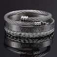 thumbnail image 4 of Stainless Steel Bracelet Men's Gold Roman Numeral Bracelet Bracelet Twisted Rope Bracelet, 4 of 4
