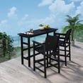 thumbnail image 5 of FOOWIN Outdoor Bar Table and Chairs Set, Adirondack Bar Chairs Set of 2 and Bar Height Table, All Weather HDPE Bar Height Patio Set, Black, 5 of 8