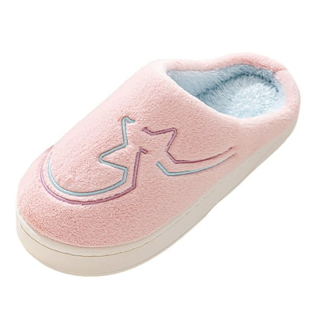

ZBFXYBEX Fuzzy Slippers Women Lightweight Warm Plush Women S Slippers Indoor Autumn and Winter Thick Bottom Slip On House Shoes for Women Pink Size39