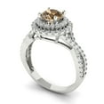 thumbnail image 2 of 1.3125 ct Round Cut Simulated Champagne Diamond with Simulated Diamond Halo Accents 18K White Gold Womens Engagement Ring, 2 of 5