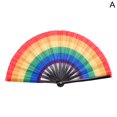 thumbnail image 1 of Chinese Folding Fan Party DJ Dance Hand Fan Colourful Rainbow Skull Handheld✨d X3B2, 1 of 9
