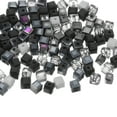 thumbnail image 1 of Uxcell 100 Paquete de Cuentas de Cubo de Cristal, Cuentas de Vidrio Cuadradas Facetadas de 4mm para Pulseras, Collares, Aretes, Manualidades de Joyería DIY (Serie Negra), 1 of 6