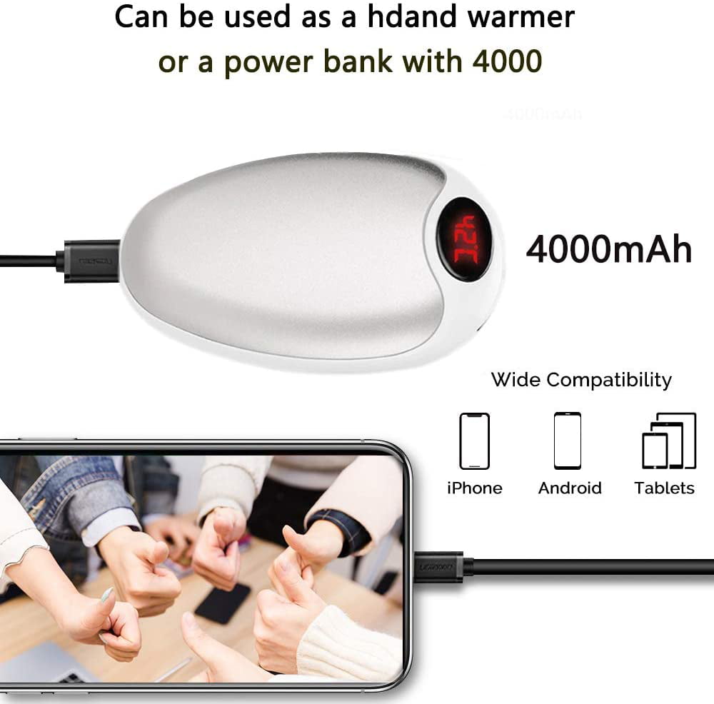 Details about   Heater Rechargeable Hand Warmer 4000 mAh Emergency Power Bank LED Electric Hand 