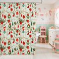 thumbnail image 2 of Manfei Floral Waterproof Shower Curtain 72Wx78L Christmas Bath Curtain, Cream Red, 2 of 5
