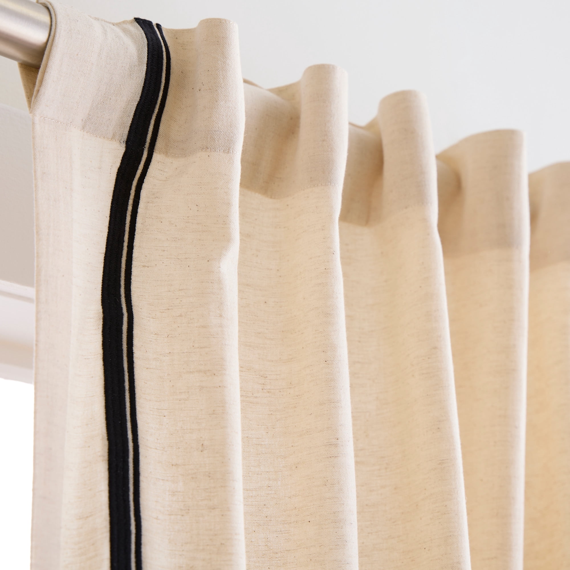 Martha Stewart Annika Curtain Panel Pair, Linen, Back Tab, Light Filtering, Indoor, Adult, 2 Piece Set, 50"x 84"