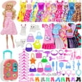 thumbnail image 4 of ZITA ELEMENT 83 Pcs Doll Clothes & Accessories with Purple Closet Wardrobe for 11.5 Inch Doll Dress Up Set Including Wardrobe Shoes, Wallet, Dress Hangers, Brush, Necklace, Pet and Other Accessories, 4 of 8