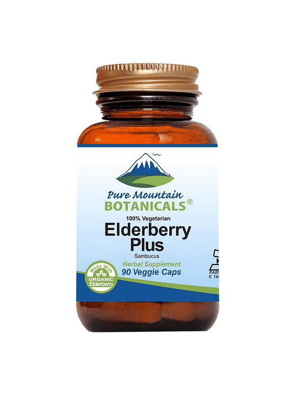 Sambucus Elderberry Elderflower Kosher Vegan Herbal Supplement (90 Caps) (750 mg)