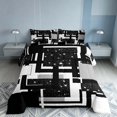 thumbnail image 2 of Homewish Contemporary Grid Queen Comforter Set, Black White Gray Comforter Sets Queen, Black Reversible, 3pcs 1 Comforter and 2 Pillowcases, 2 of 6