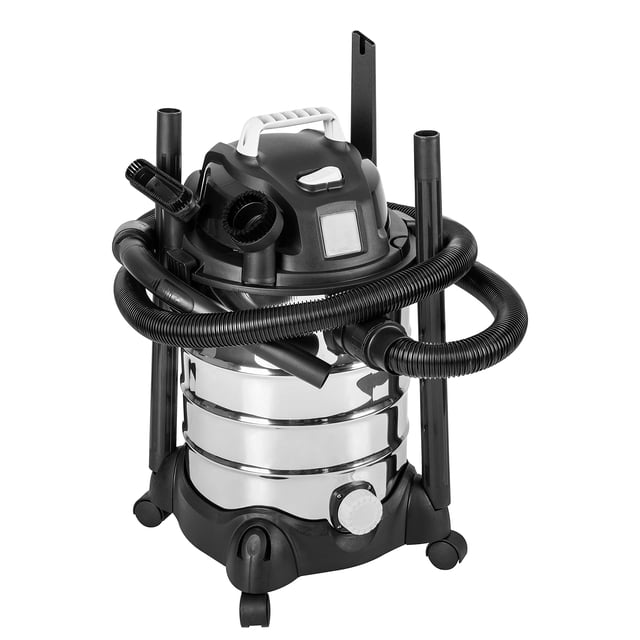 Aspirador húmedo y seco Amazon Basics, 22,7 L y 3,5 HP, acero inoxidable