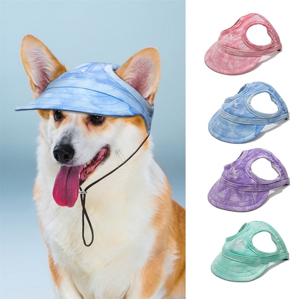 Jacenvly - Nuevos regalos para el Día del Padre: Sombrero para mascotas con agujeros para las orejas, gorra deportiva de béisbol para perros con hebilla para protección solar, artículos esenciales