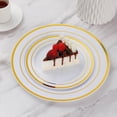 thumbnail image 6 of Goodluck Party Heavy Duty Disposable Plates 200 Count Gold Plastic Dinnerware Set for Wedding, Birthday, Party, 6 of 8