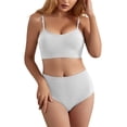 thumbnail image 3 of DYMADE Womens 2Pcs Sets Pajama Set Underwear Solid Bralette Bra Set, 3 of 4