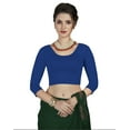 thumbnail image 6 of Crazy Bachat Women's Designer Fawn 3/4 Plain Stretch Blouse for Saree Crop Top., 6 of 9