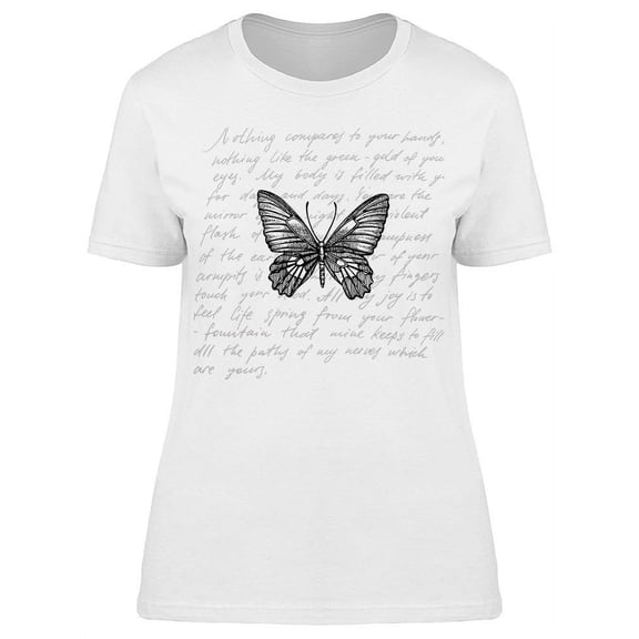 Butterfly With Background Quote T-Shirt Women -Image by Shutterstock, Female 3X-Large