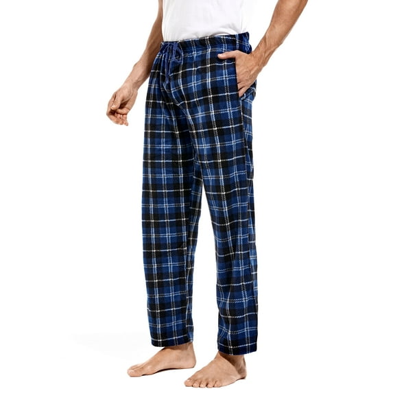 DG Hill Mens Pajama Pants, Fleece Pajama Bottoms with Pockets, Plaid or Camo Mens Sleep Pants