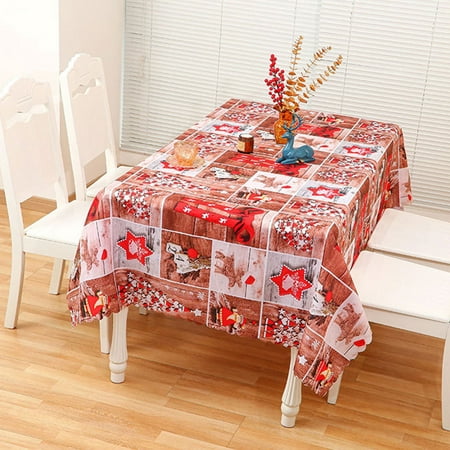 

Lingouzi Christmas Rectangle Tablecloth Washable Water Holiday Microfiber Table Cloth Decorative Table Cover for Banquet Party Kitchen Dining Room 4.92x6ft