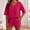 Hot Pink, variant on Caywon Womens 2 Piece Round Neck 3/4 Sleeve Top Elastic Waist Shorts Set Loungewear Breathable Wrinkle-Free Casual Loose Fit Conjunto de Ropa para Mujer