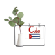 thumbnail image 1 of Cuba Bandera Nacional Unbranded Rojo Patron Azul Marco De Metal Florero De Cerámica Decoración, 1 of 4