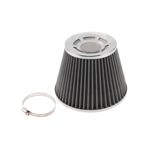 Filtro de aire de motor Unique Bargains 75mm de alto flujo con cabeza de hongo, filtro de admisión de aire frío de abrazadera superior cerrada con 1 abrazadera gris para automóvil