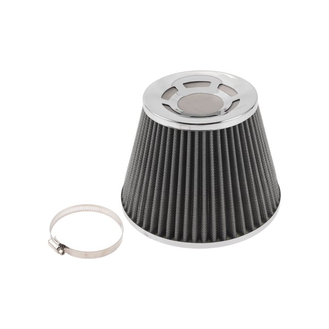 Filtro de aire de motor Unique Bargains 75mm de alto flujo con cabeza de hongo, filtro de admisión de aire frío de abrazadera superior cerrada con 1 abrazadera gris para automóvil