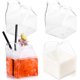 thumbnail image 1 of 4-packmjölkkartonggräddkanna,fyrkantigvärmebeständigminimjölkglaskoppgräddkannaMjölklådaförmjölk,kaffe,vatten,juice,drycker,12OZ/350ml, 1 of 5