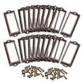 thumbnail image 1 of Unique Bargains 83x30mm Drawer Tag Label Metal Label Holder File Tag Frames Copper Tone 20 Pack, 1 of 6