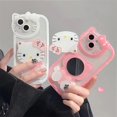 thumbnail image 2 of Sanrio Hello Kitty Transparent Case For iPhone 15 14 13 11 12 Pro Max XS XR 7 8 Plus SE20 With Cosmetic Mirror Cartoon Cover Y2K, 2 of 5