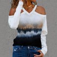 thumbnail image 2 of Camisas Para Mujer, Camisetas Con Hombros Descubiertos, Camiseta de Manga Larga Con Estampado Digital 3D Erógeno, Túnica Fina Con Cuello en V Odeerbi ODB125349, 2 of 5