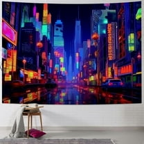 Shiartex  Tapestry, Punk Cityscape Wall Tapestry, Japanese Tokyo Billboards District City 80S Art Wall Hangings for Living Room Bedroom Dorm 40x30inch