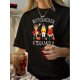 thumbnail image 1 of 1pc Vintage Nutcracker Squad Print T-Shirt for Women, Polyester Crew Neck Short Sleeve Top, Geometric Pattern Knit Fabric, Regular Length Summer Tee, 1 of 6