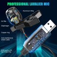 thumbnail image 3 of 23 Feet USB Lavalier Lapel Microphone with Clip-on Omnidirectional Condenser Computer Mic Plug & Play for Laptop,PC,Mac,Desktop for YouTube,Zoom,Streaming,Video Recording,Podcasting with USB C Adapter, 3 of 8