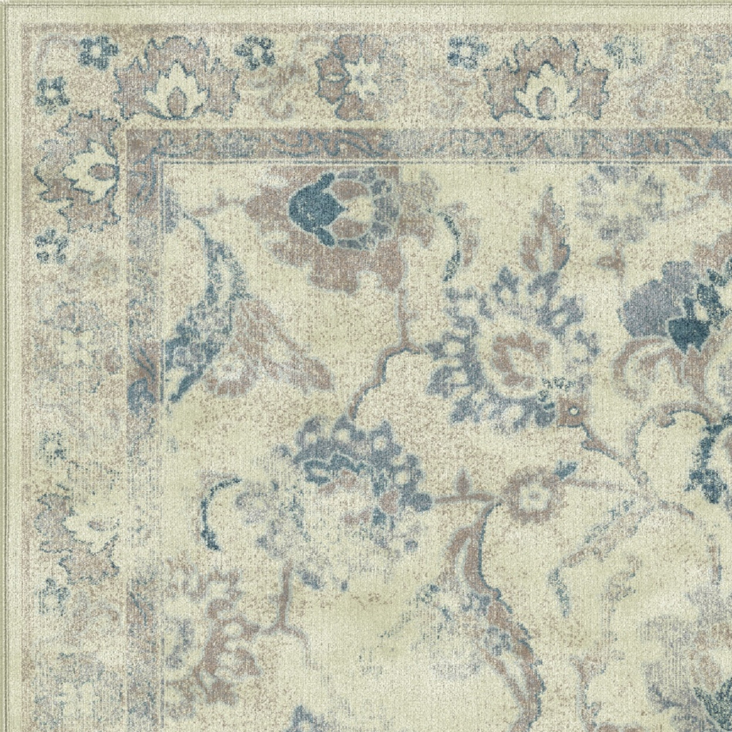 SAFAVIEH Vintage Bayon Traditional Area Rug, Stone/Blue, 5'3" x 7'6"