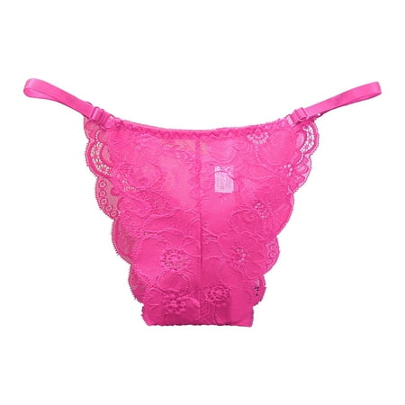 Swimwear for Women Bikini Brief Women Underwear Panties Womens Sexy Lace Panties Seamless Adjustable Low Waist Thin See Through Mesh Thong Panties